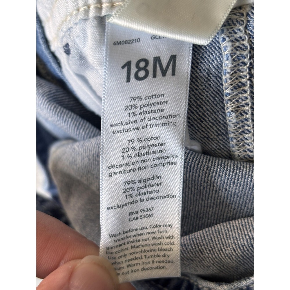 OshKosh B'gosh Denim Bib Overalls Boys 12-18 Months Blue Snap Pockets Cargo - Picture 4 of 5